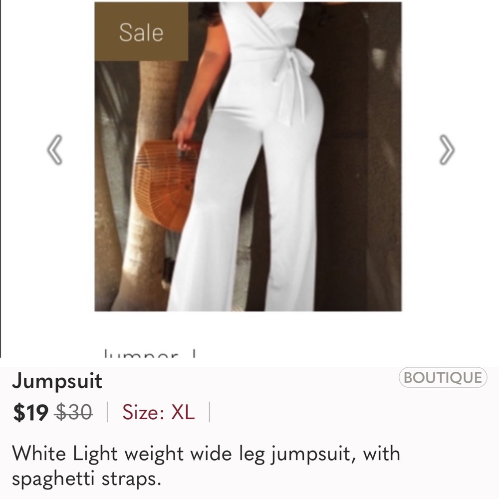 White spaghetti strap jumpsuit